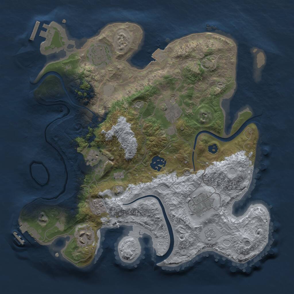 Rust Map: Procedural Map, Size: 3000, Seed: 186052708, 13 Monuments