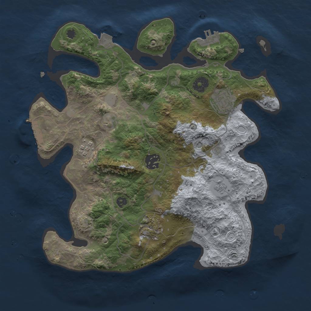 Rust Map: Procedural Map, Size: 3000, Seed: 1337420, 12 Monuments