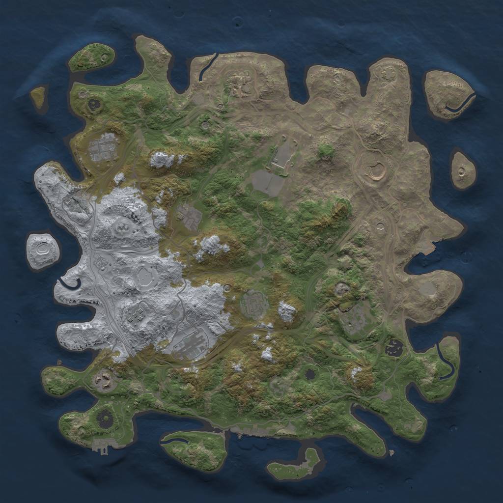 Rust Map: Procedural Map, Size: 4250, Seed: 1782338707, 19 Monuments