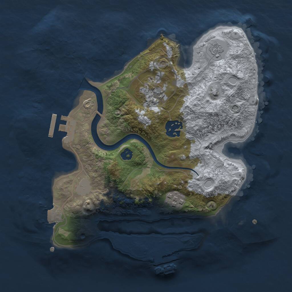 Rust Map: Procedural Map, Size: 2500, Seed: 13763932, 7 Monuments
