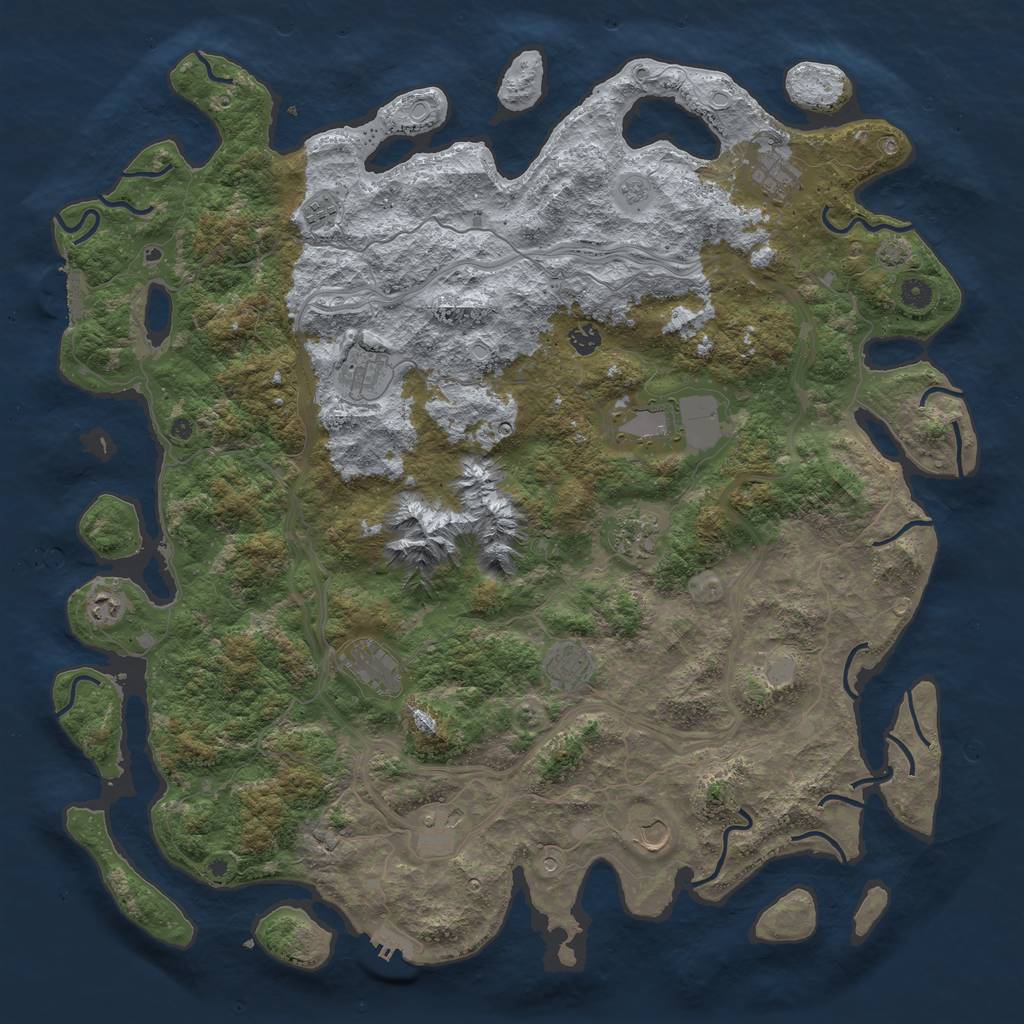 Rust Map: Procedural Map, Size: 5000, Seed: 35791359, 19 Monuments