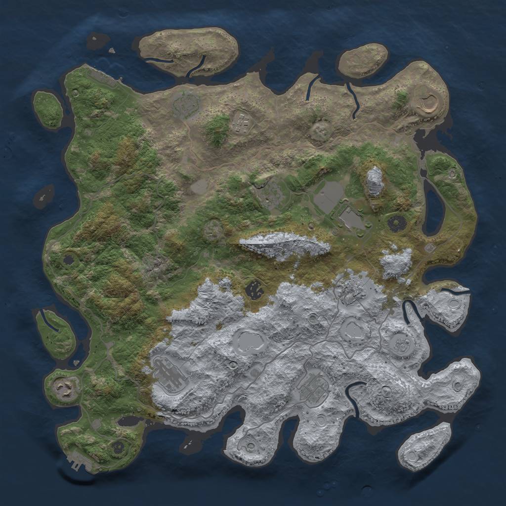 Rust Map: Procedural Map, Size: 4200, Seed: 55655512, 17 Monuments