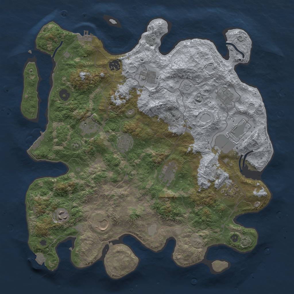 Rust Map: Procedural Map, Size: 4000, Seed: 940583151, 19 Monuments