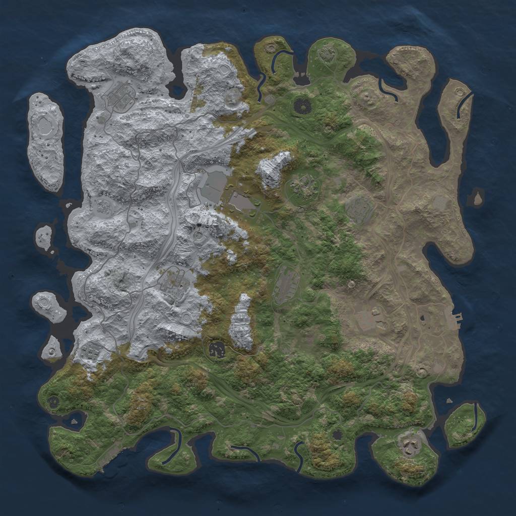 Rust Map: Procedural Map, Size: 4500, Seed: 2189952, 18 Monuments