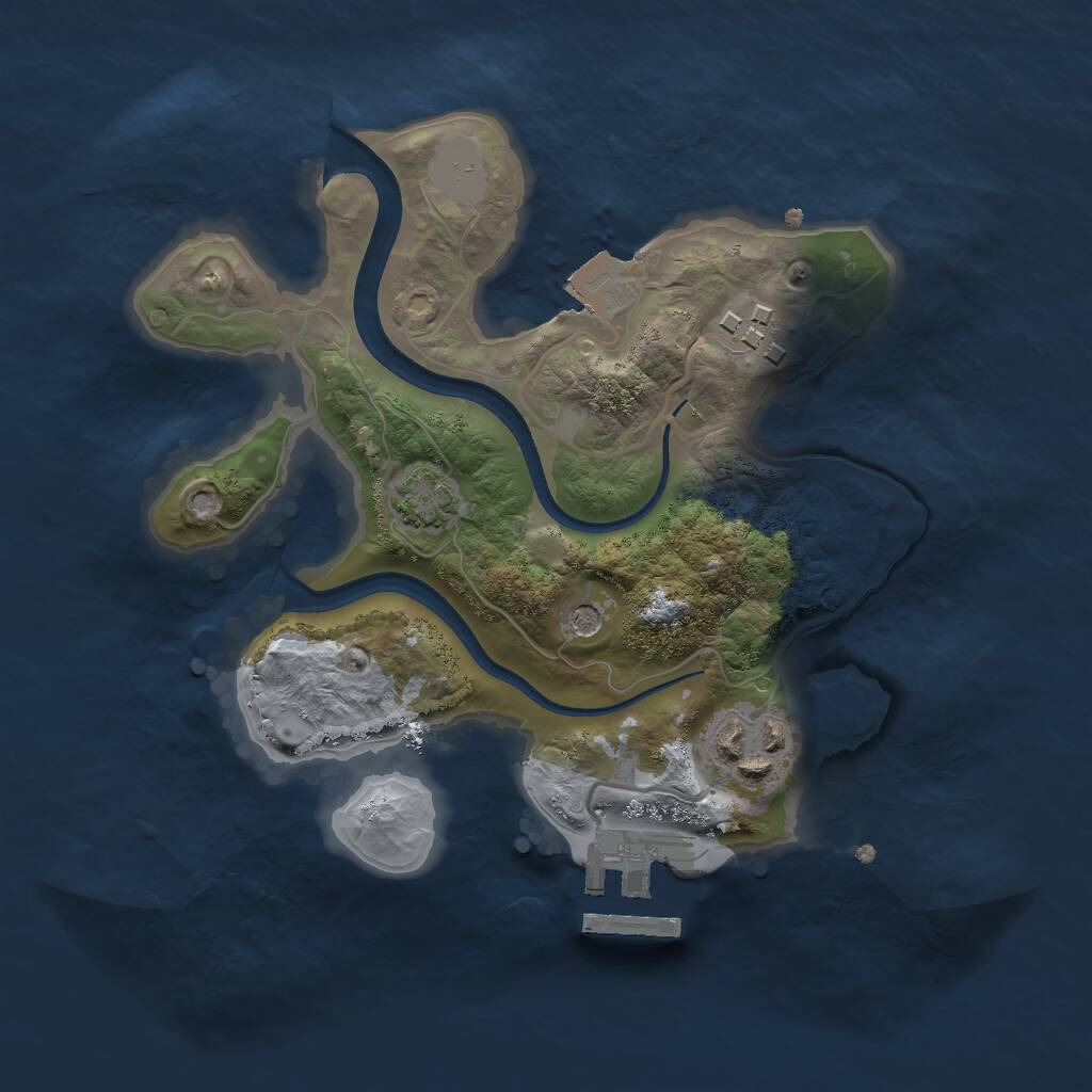 Rust Map: Procedural Map, Size: 2250, Seed: 3000, 6 Monuments