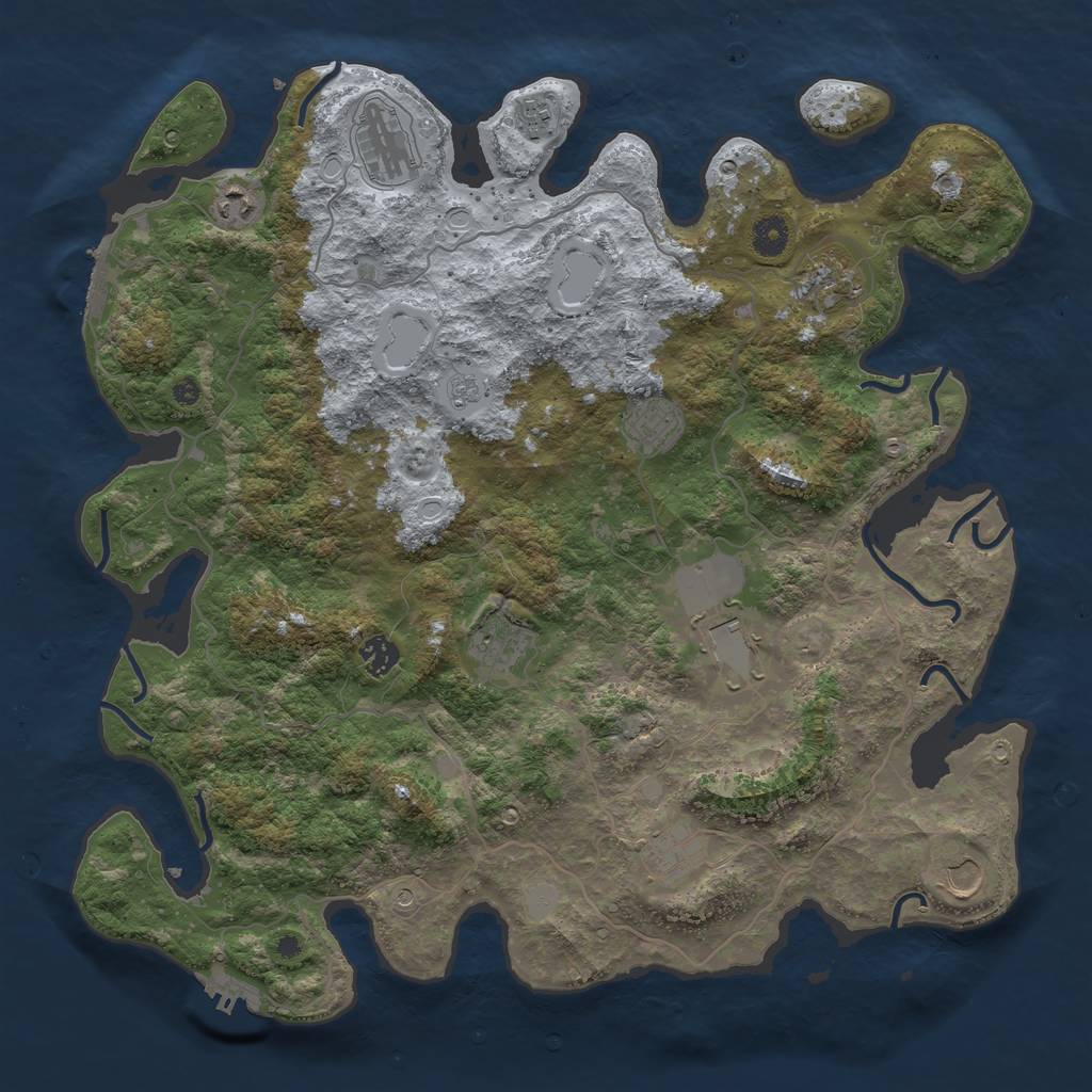 Rust Map: Procedural Map, Size: 4200, Seed: 221291277, 17 Monuments