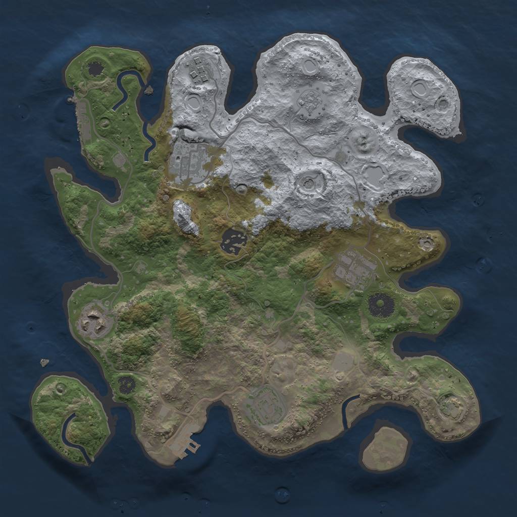 Rust Map: Procedural Map, Size: 3000, Seed: 1556778193, 14 Monuments