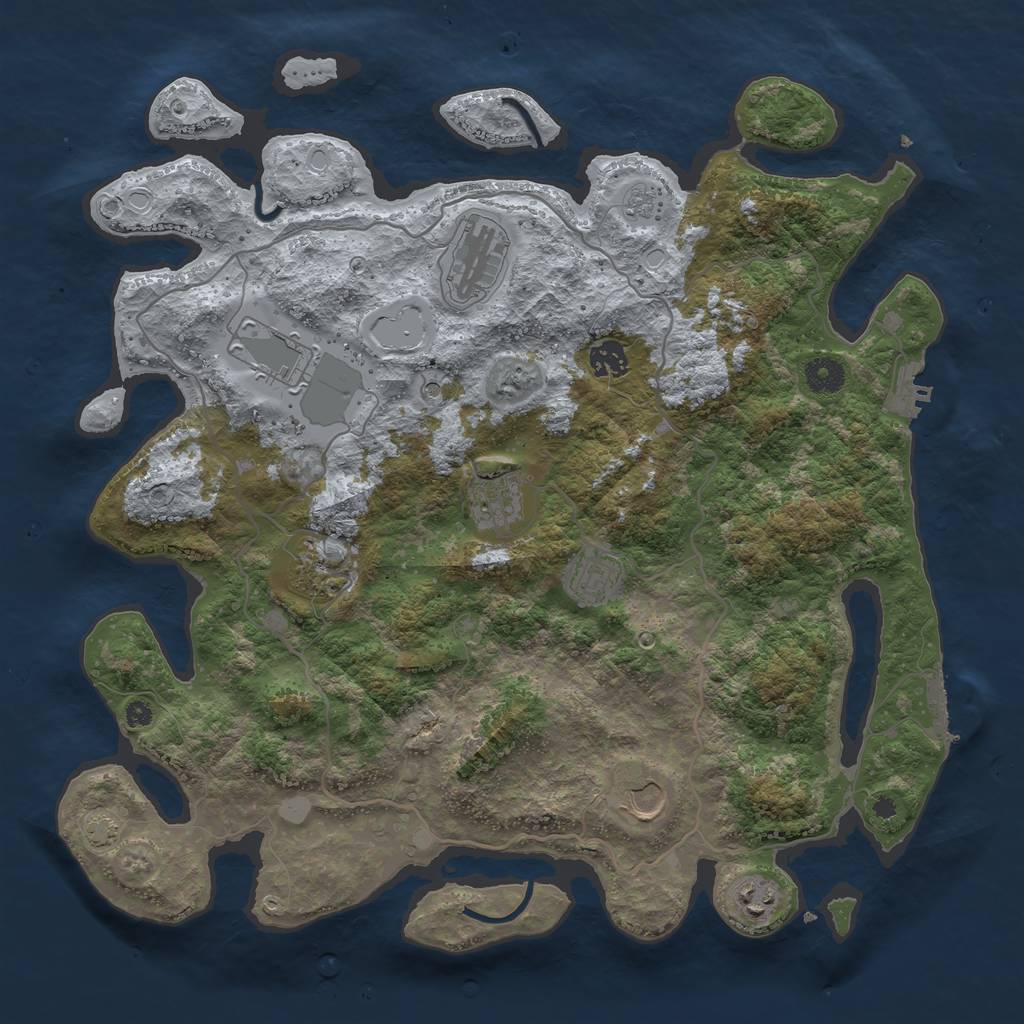 Rust Map: Procedural Map, Size: 4000, Seed: 1628588895, 16 Monuments
