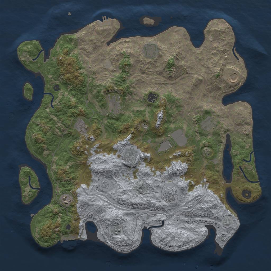Rust Map: Procedural Map, Size: 4250, Seed: 2313, 18 Monuments
