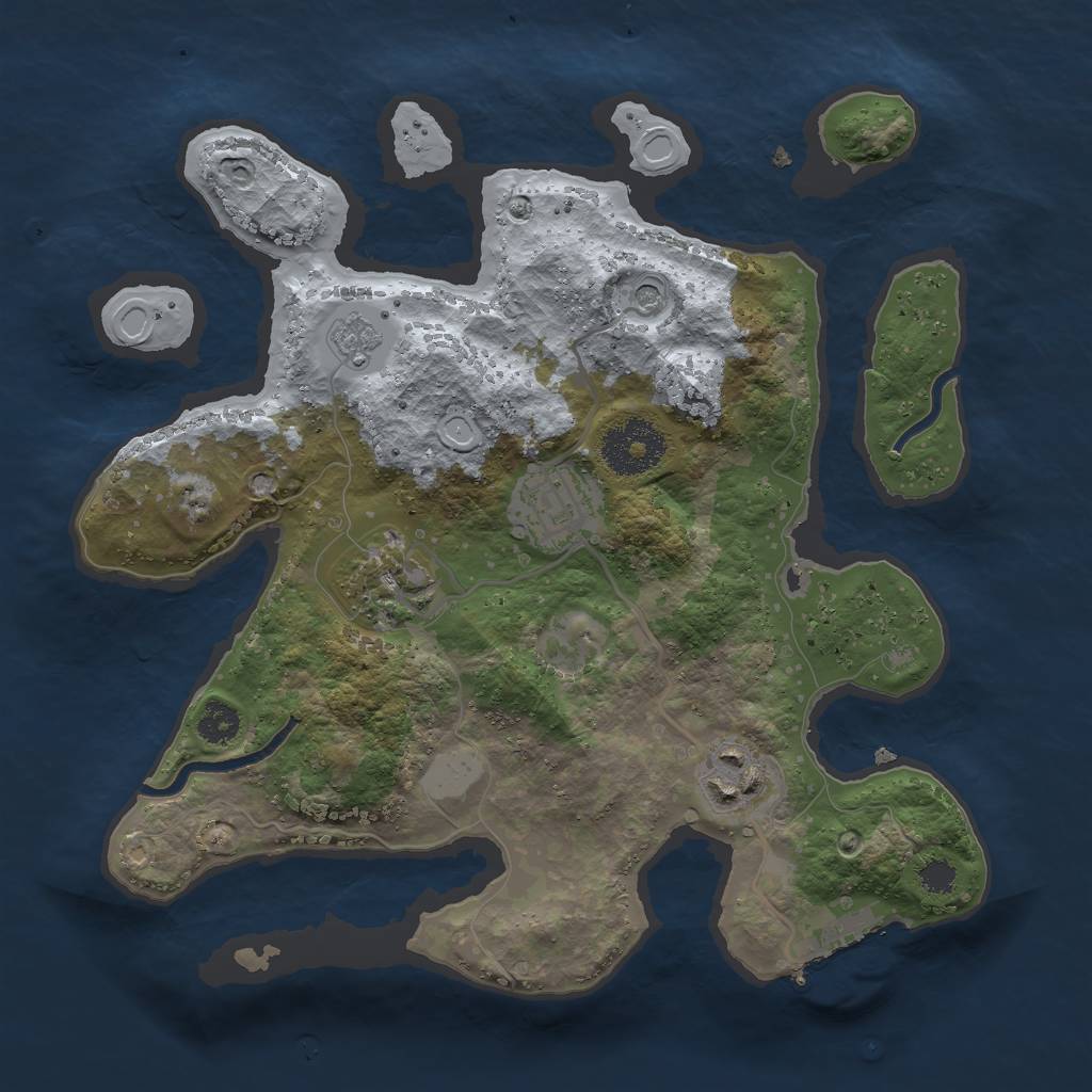 Rust Map: Procedural Map, Size: 2750, Seed: 4848, 9 Monuments