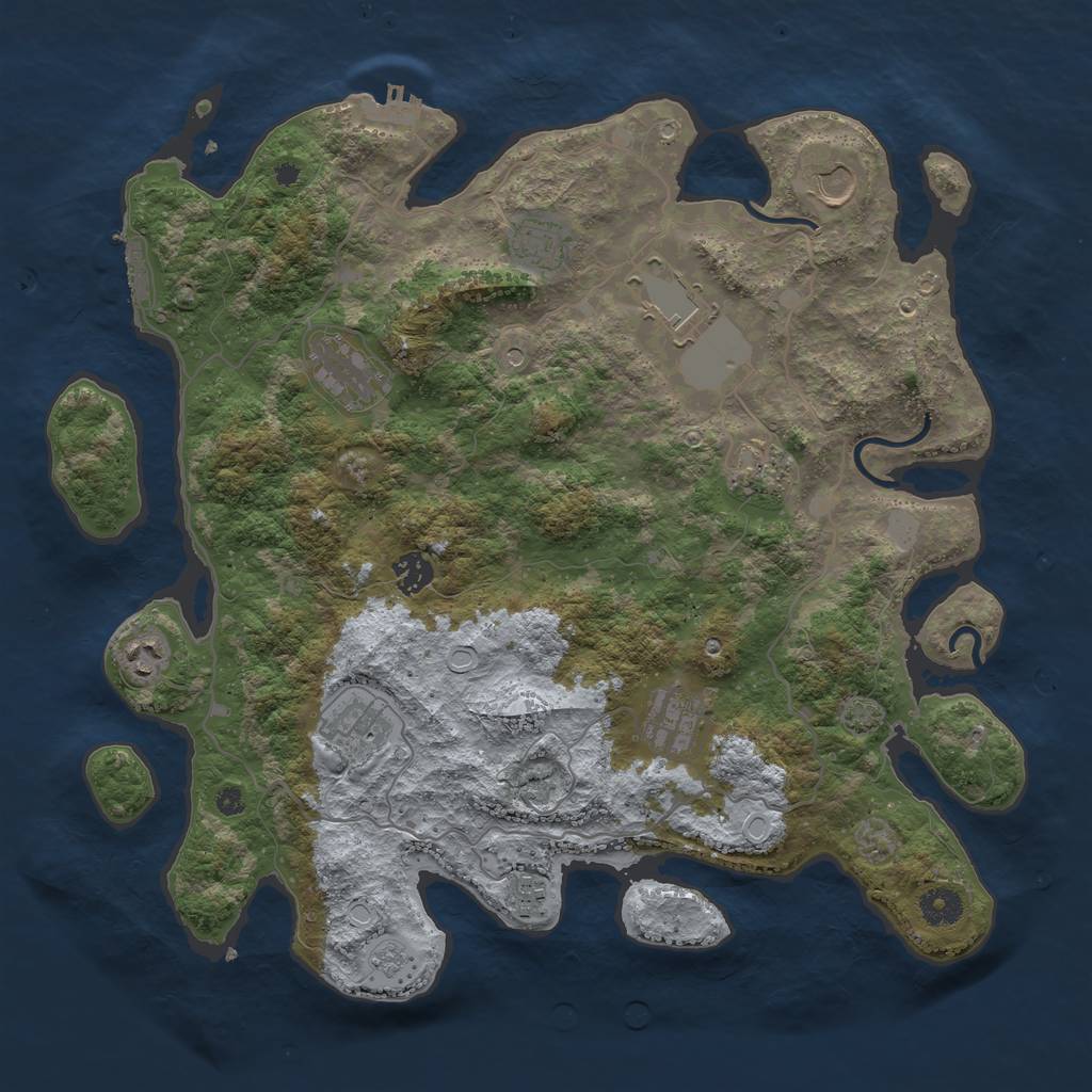 Rust Map: Procedural Map, Size: 4000, Seed: 1515617516, 18 Monuments
