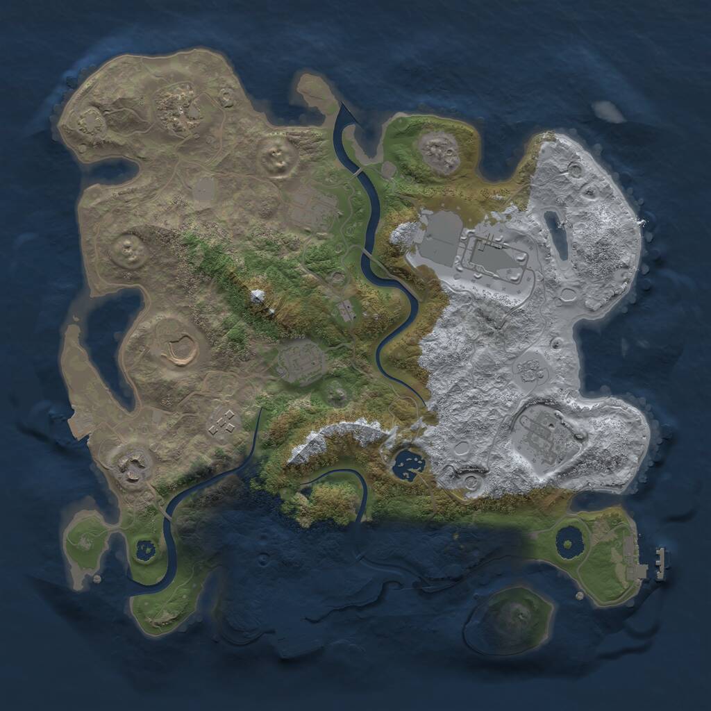 Rust Map: Procedural Map, Size: 3500, Seed: 359365788, 15 Monuments