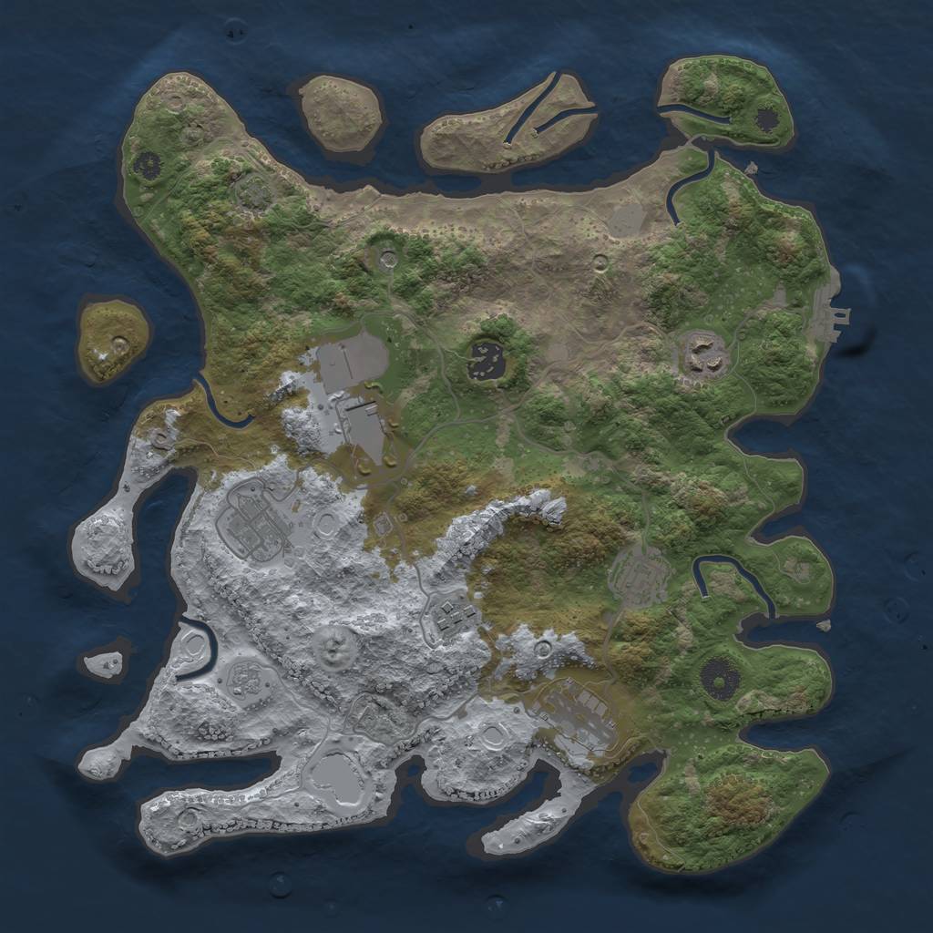 Rust Map: Procedural Map, Size: 3500, Seed: 1567786673, 13 Monuments