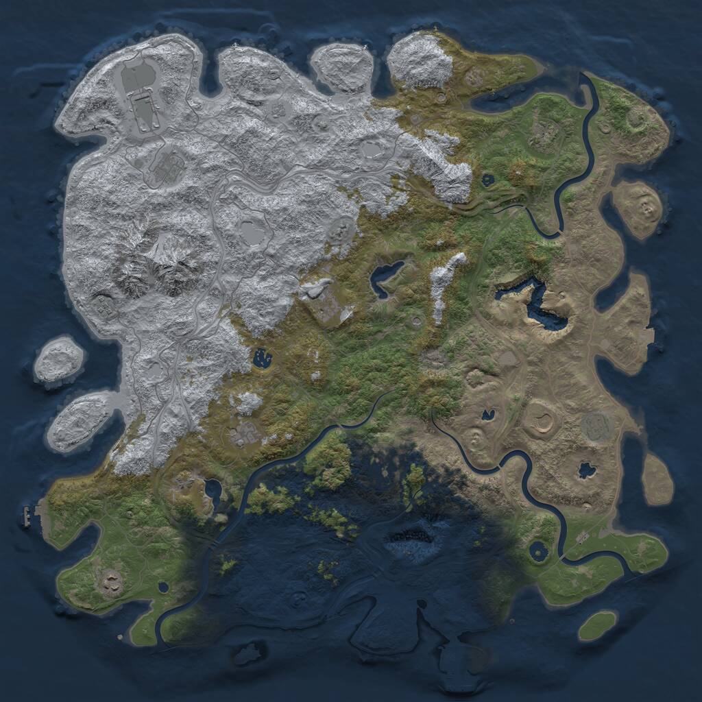 Rust Map: Procedural Map, Size: 5500, Seed: 8639, 17 Monuments
