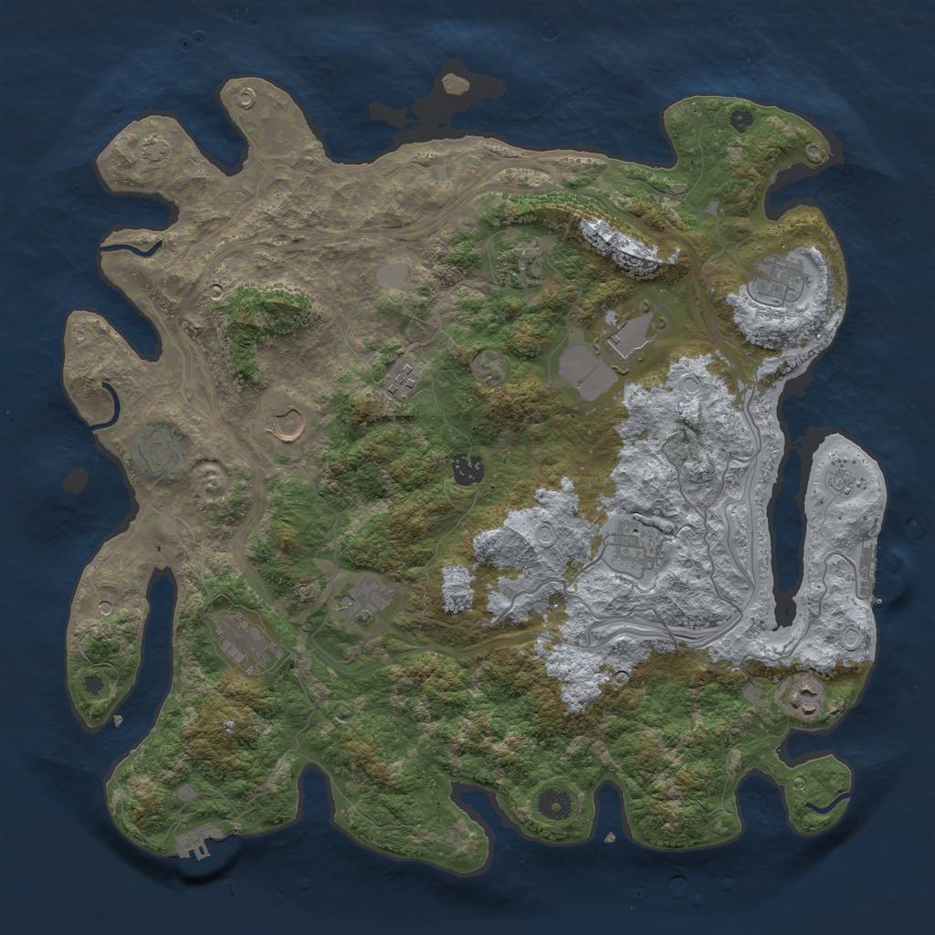 Rust Map: Procedural Map, Size: 4250, Seed: 435580427, 19 Monuments