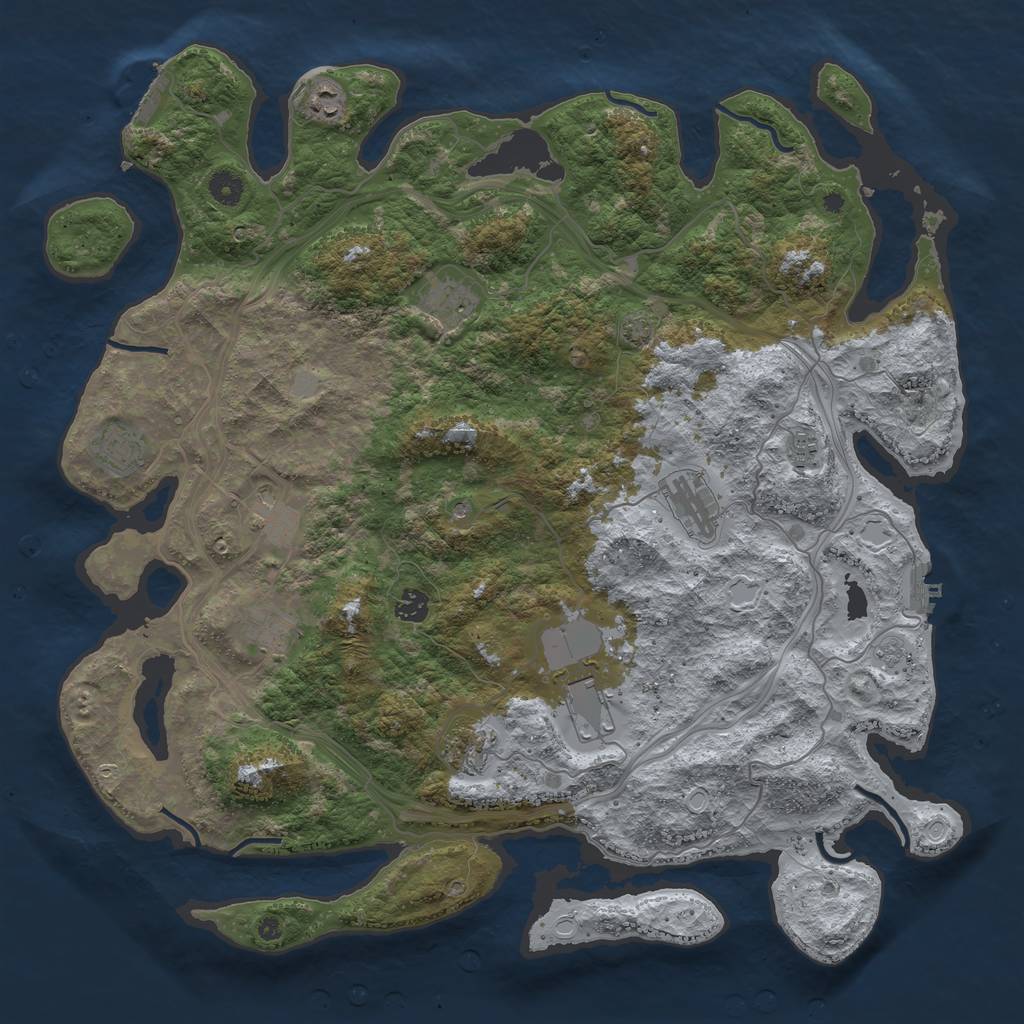 Rust Map: Procedural Map, Size: 4500, Seed: 47876212, 18 Monuments