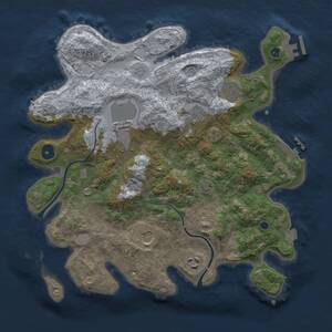 Thumbnail Rust Map: Procedural Map, Size: 3500, Seed: 1237552582, 11 Monuments