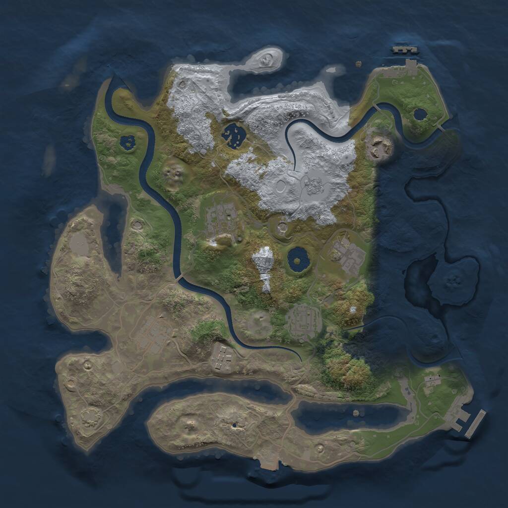 Rust Map: Procedural Map, Size: 3250, Seed: 18706, 13 Monuments