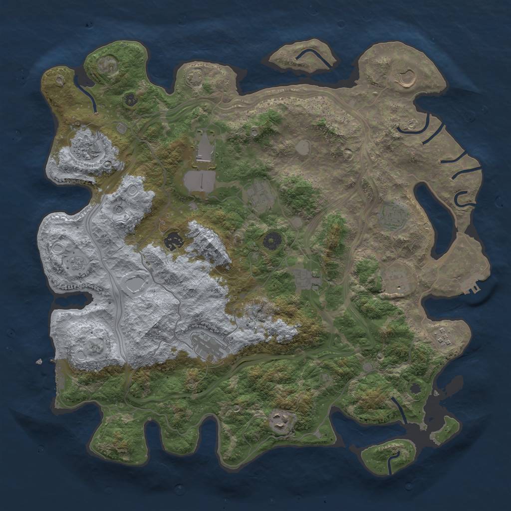Rust Map: Procedural Map, Size: 4250, Seed: 2094443181, 19 Monuments