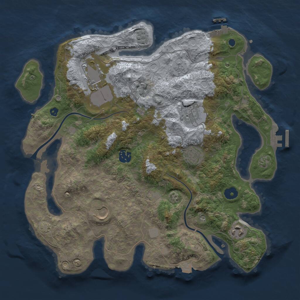 Rust Map: Procedural Map, Size: 3500, Seed: 1368902161, 13 Monuments