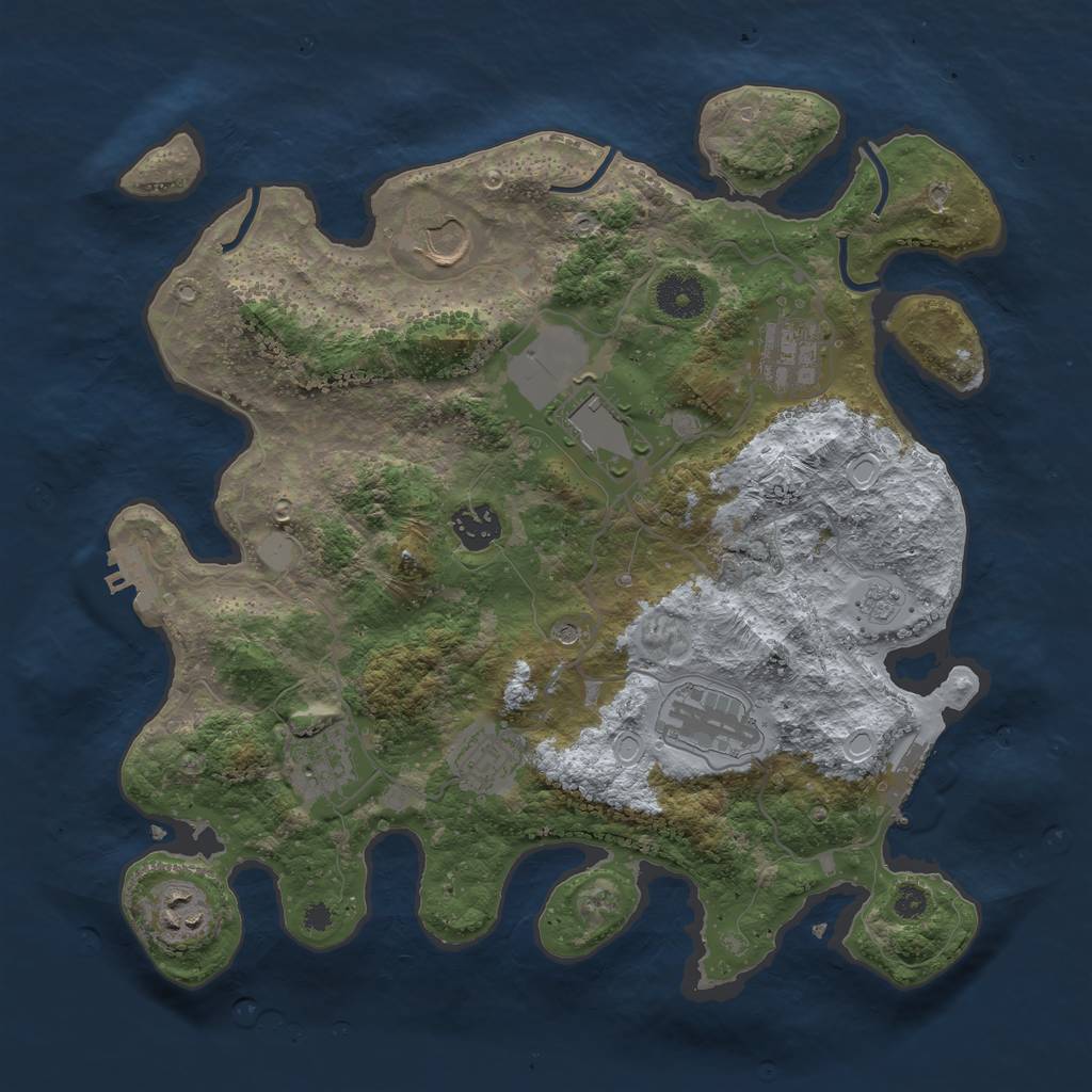 Rust Map: Procedural Map, Size: 3500, Seed: 1928736293, 15 Monuments