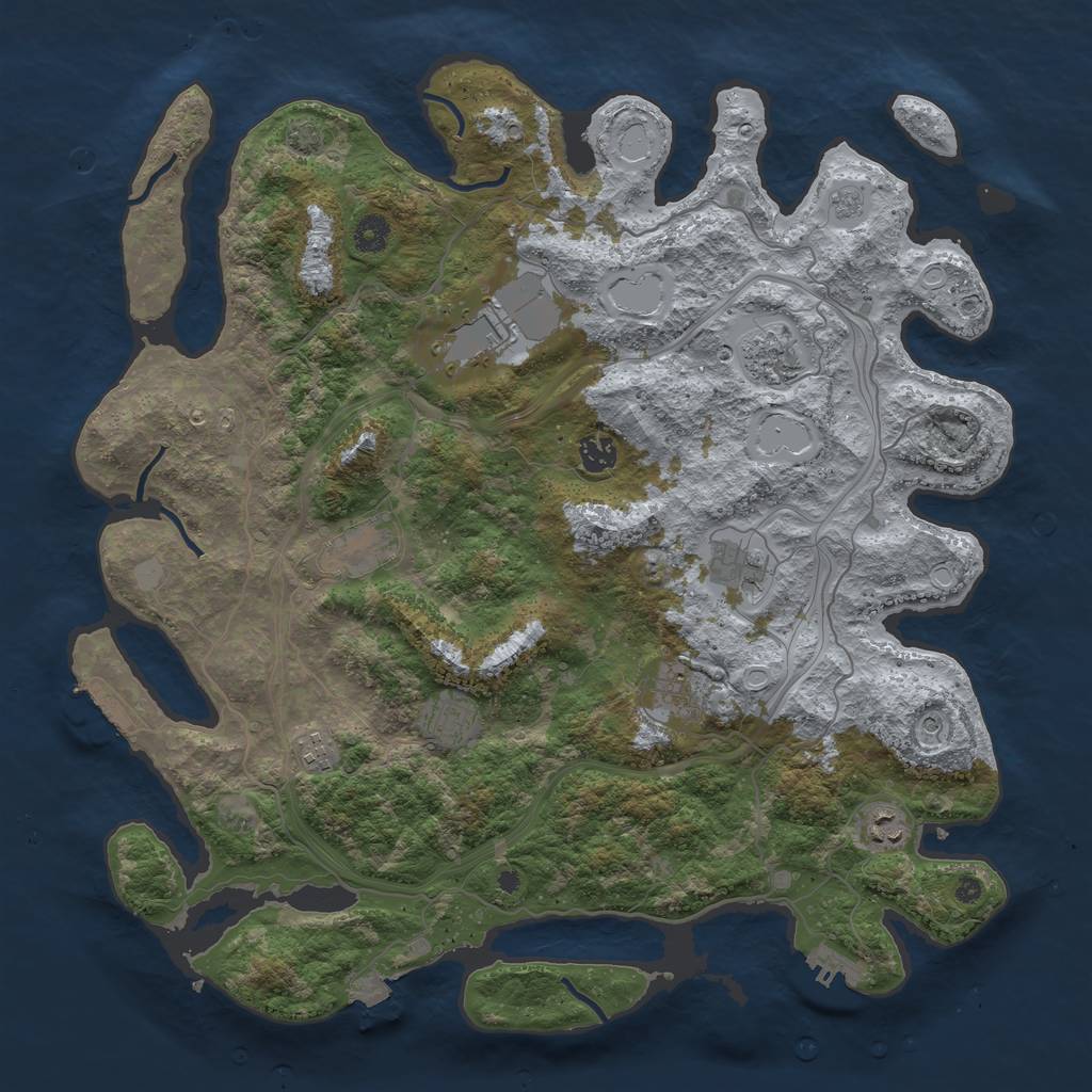Rust Map: Procedural Map, Size: 4300, Seed: 657390430, 17 Monuments