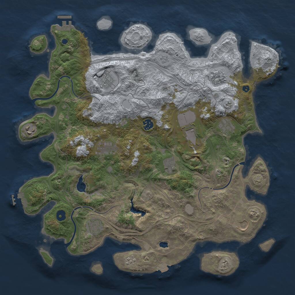 Rust Map: Procedural Map, Size: 4250, Seed: 155834799, 17 Monuments