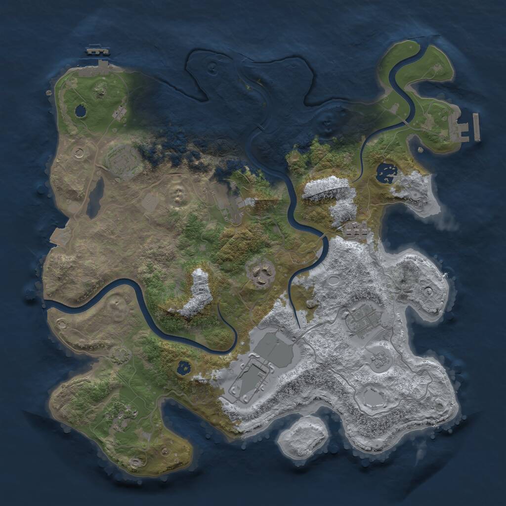 Rust Map: Procedural Map, Size: 3600, Seed: 10604, 14 Monuments