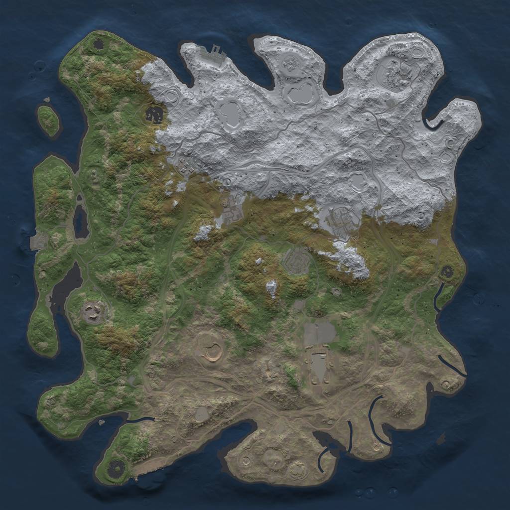 Rust Map: Procedural Map, Size: 4250, Seed: 642105618, 17 Monuments