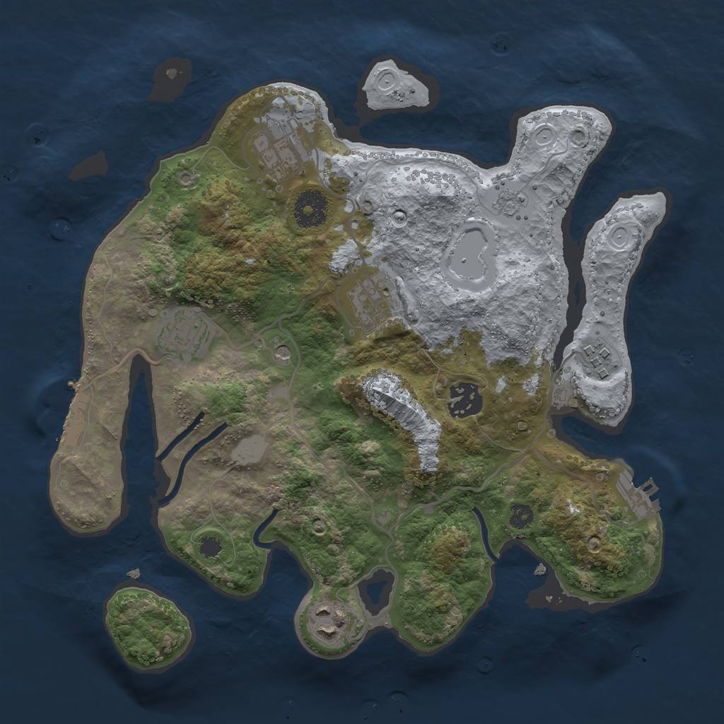 Rust Map: Procedural Map, Size: 3000, Seed: 859257404, 13 Monuments