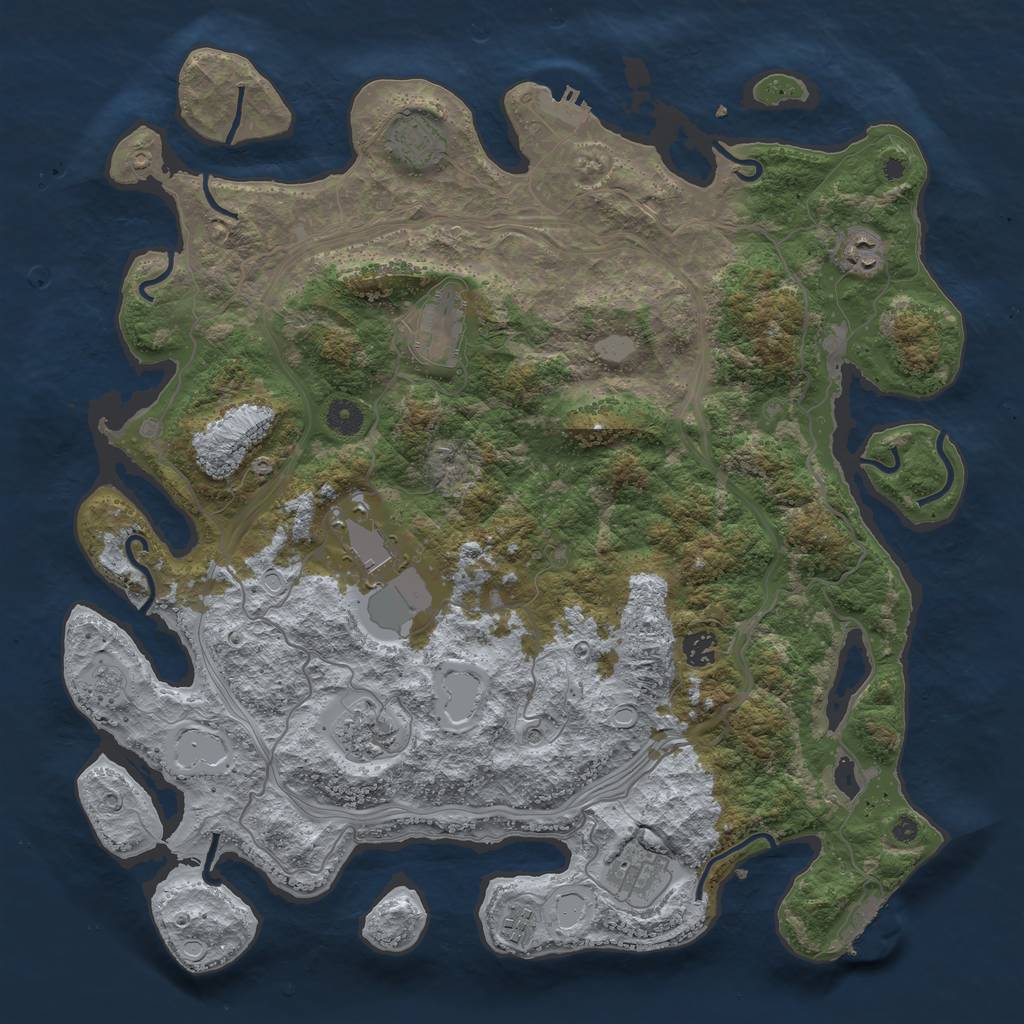 Rust Map: Procedural Map, Size: 4250, Seed: 19599, 15 Monuments