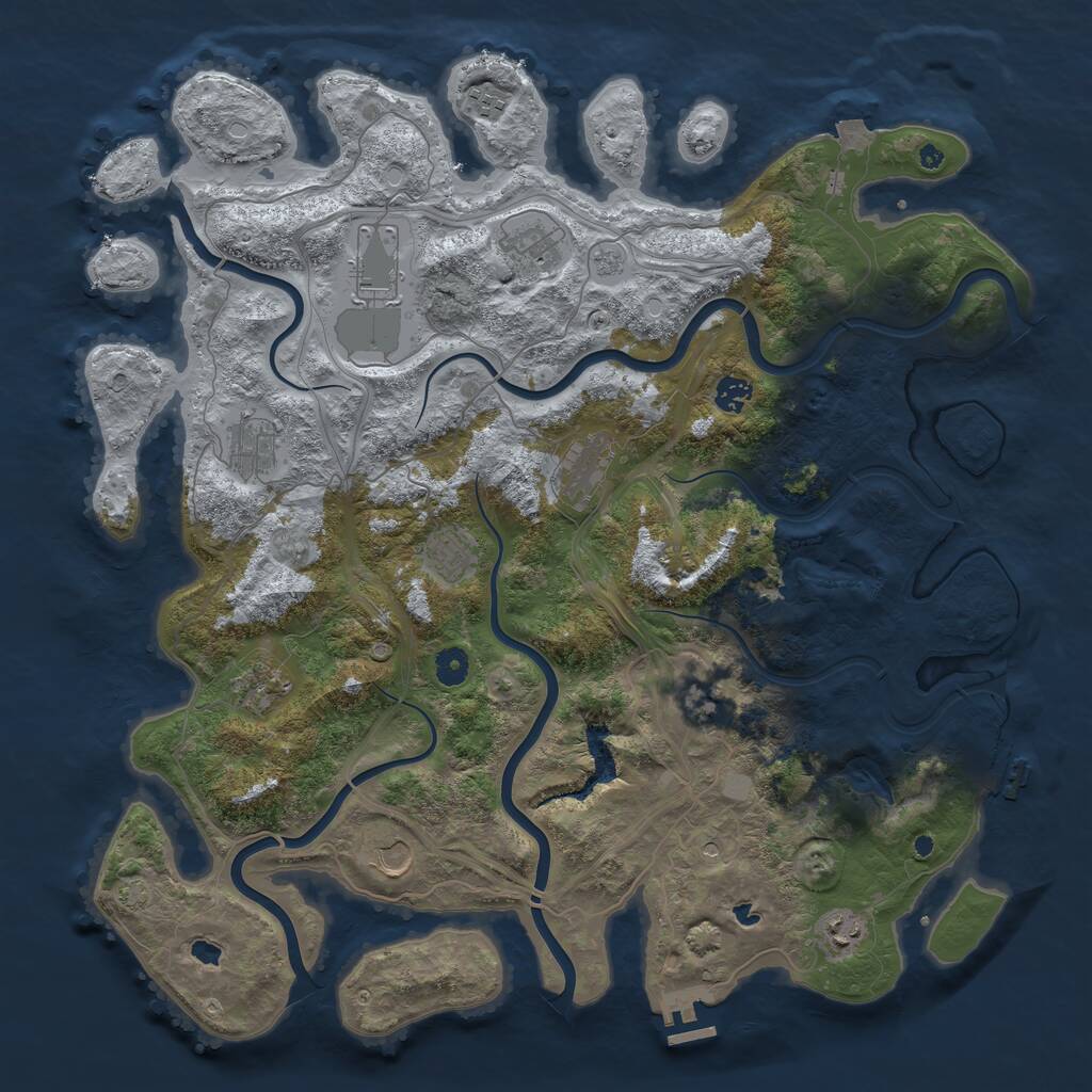 Rust Map: Procedural Map, Size: 4500, Seed: 328070473, 17 Monuments