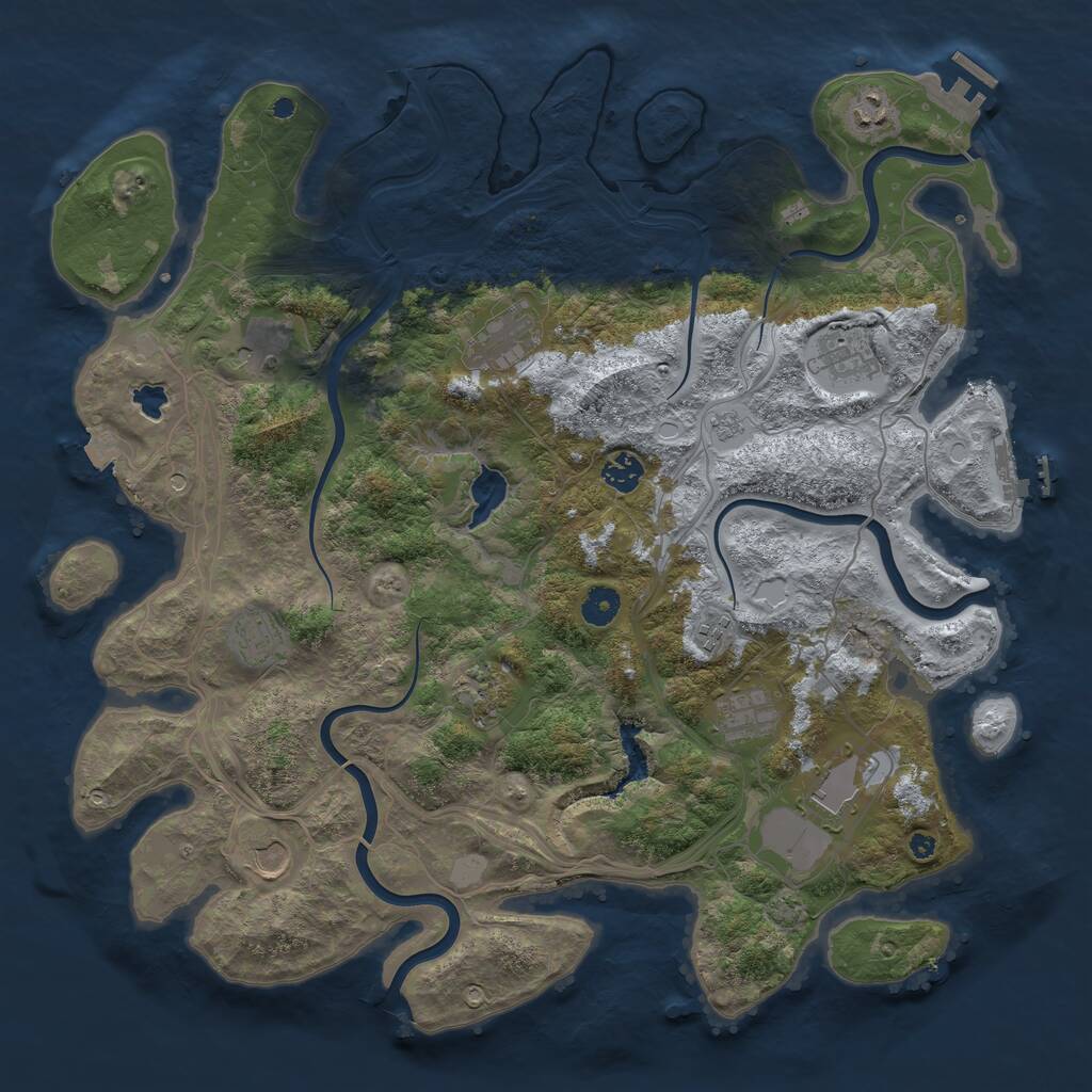 Rust Map: Procedural Map, Size: 4250, Seed: 6482544, 17 Monuments