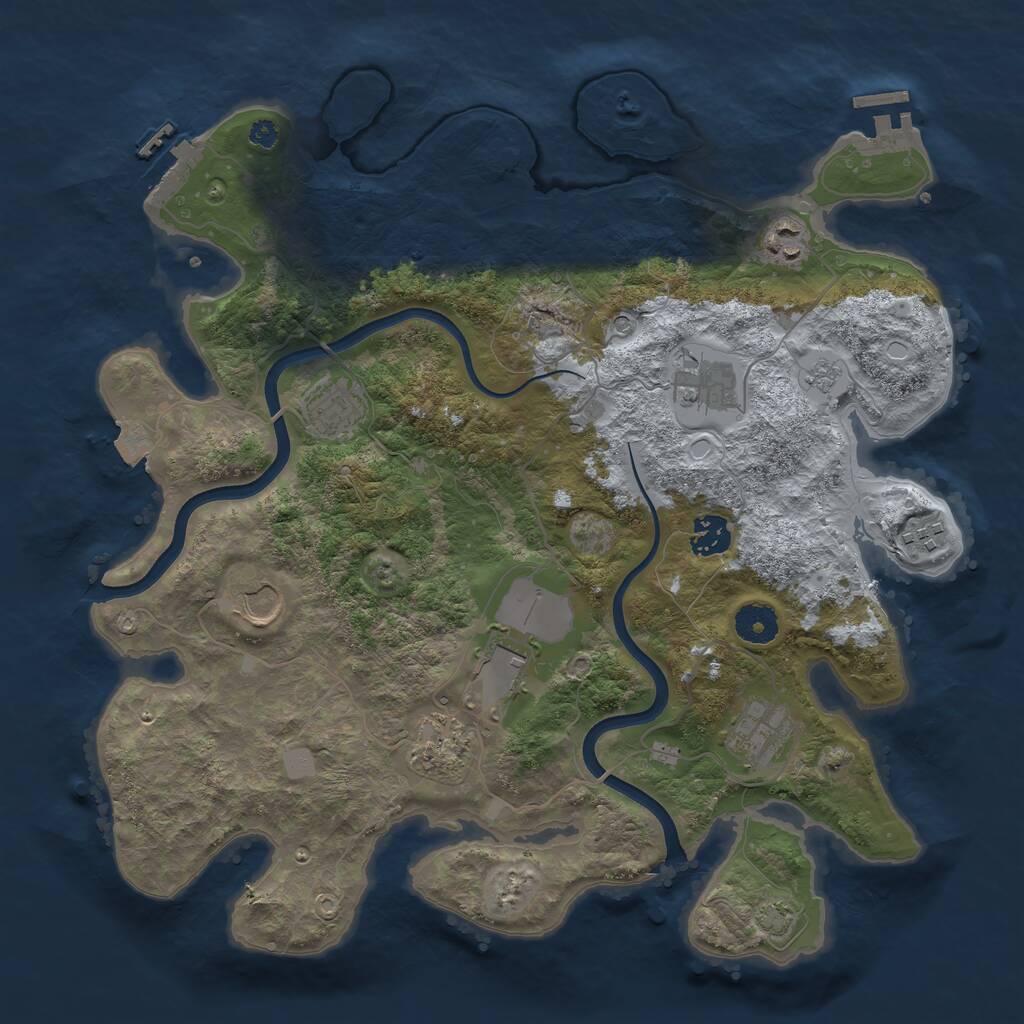 Rust Map: Procedural Map, Size: 3700, Seed: 1428426257, 15 Monuments