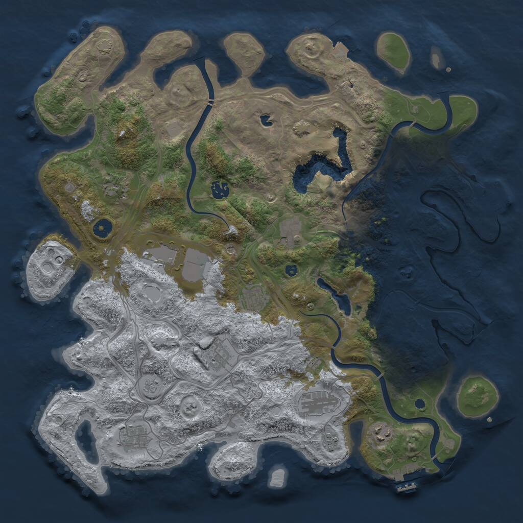 Rust Map: Procedural Map, Size: 4250, Seed: 1415819517, 16 Monuments