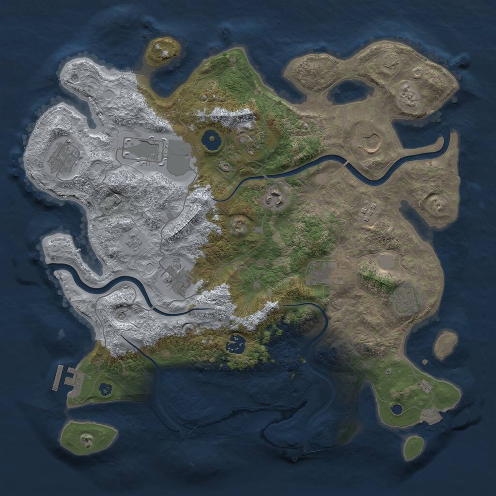 Rust Map: Procedural Map, Size: 3800, Seed: 36002003, 15 Monuments