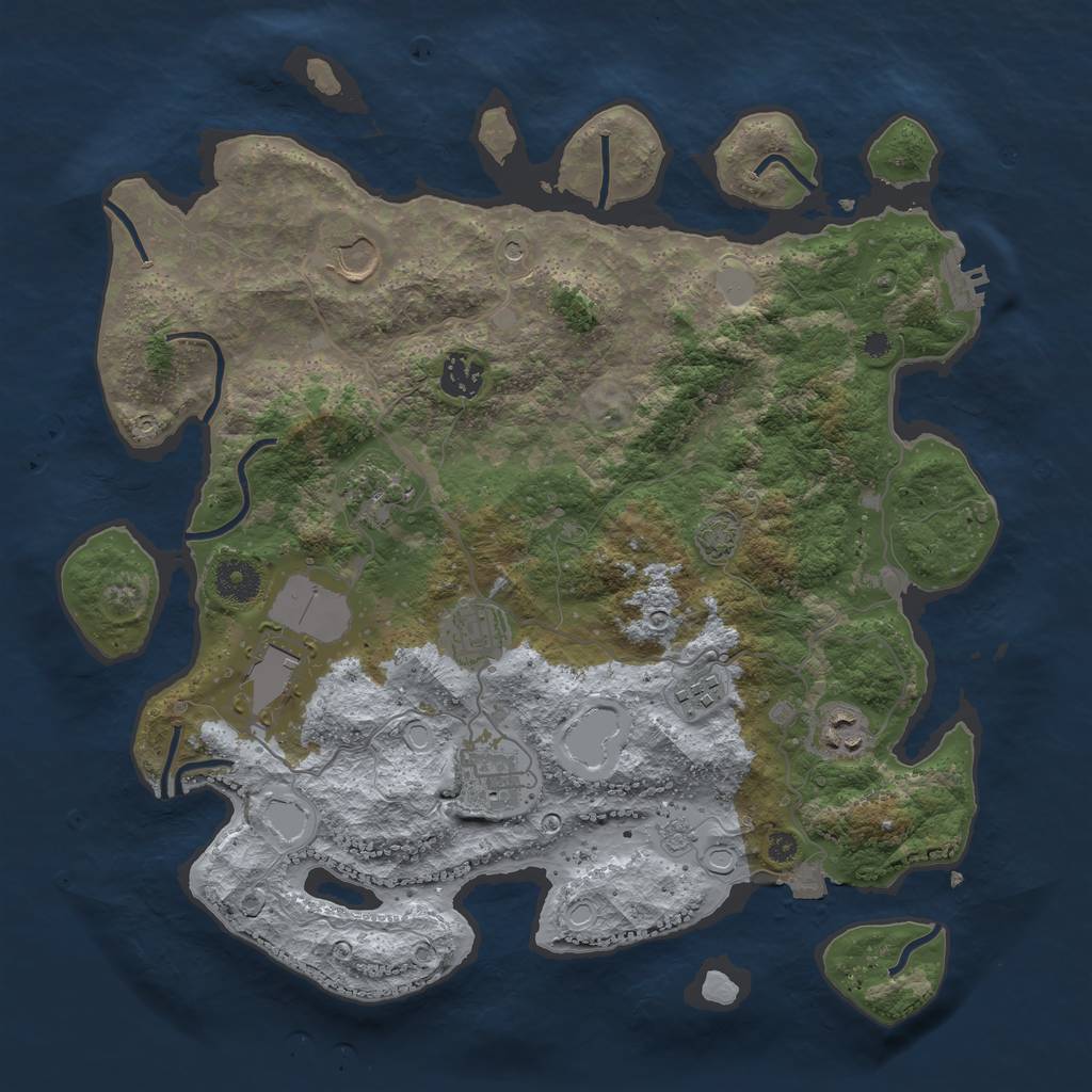 Rust Map: Procedural Map, Size: 3700, Seed: 724169170, 15 Monuments