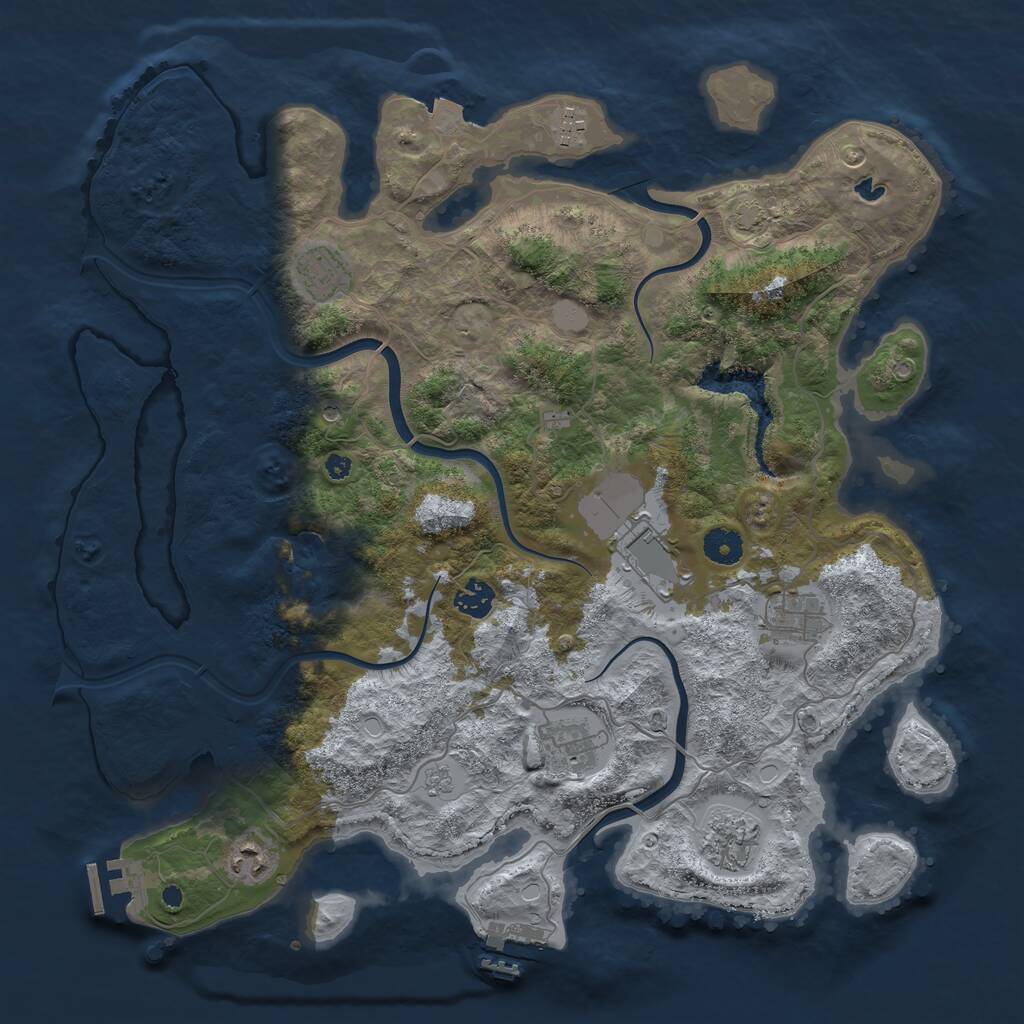 Rust Map: Procedural Map, Size: 4000, Seed: 9398367, 14 Monuments