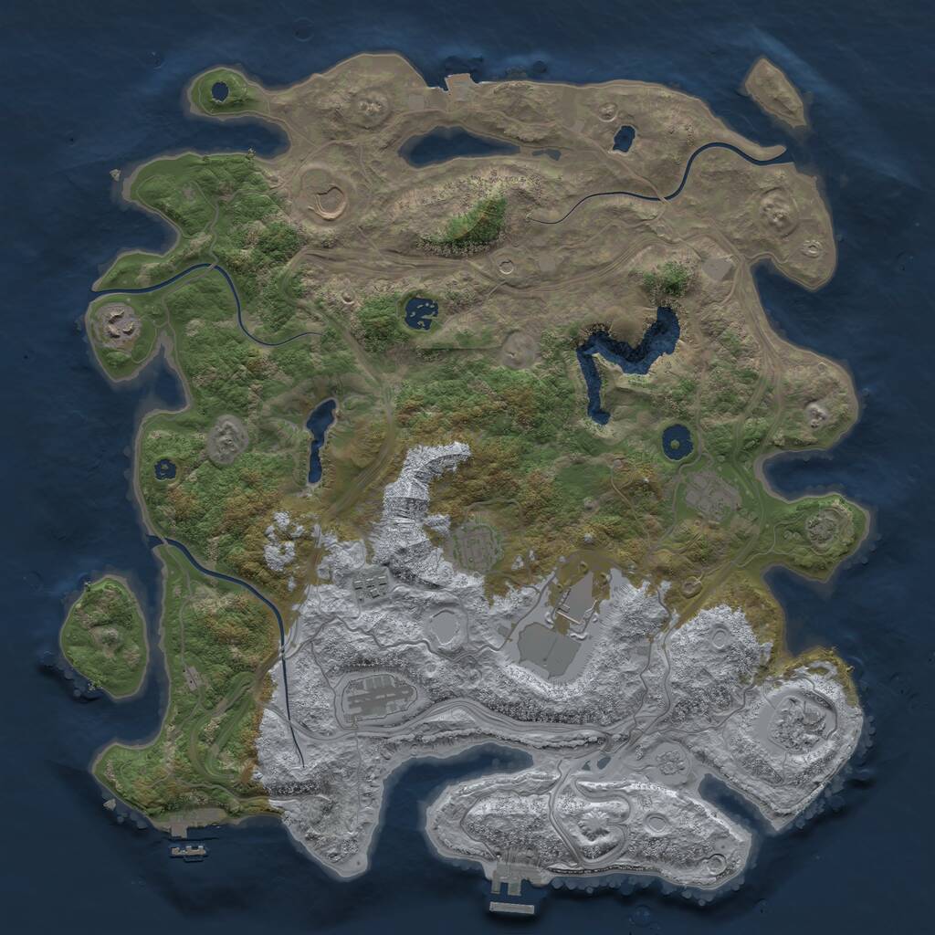 Rust Map: Procedural Map, Size: 4250, Seed: 1222024219, 15 Monuments