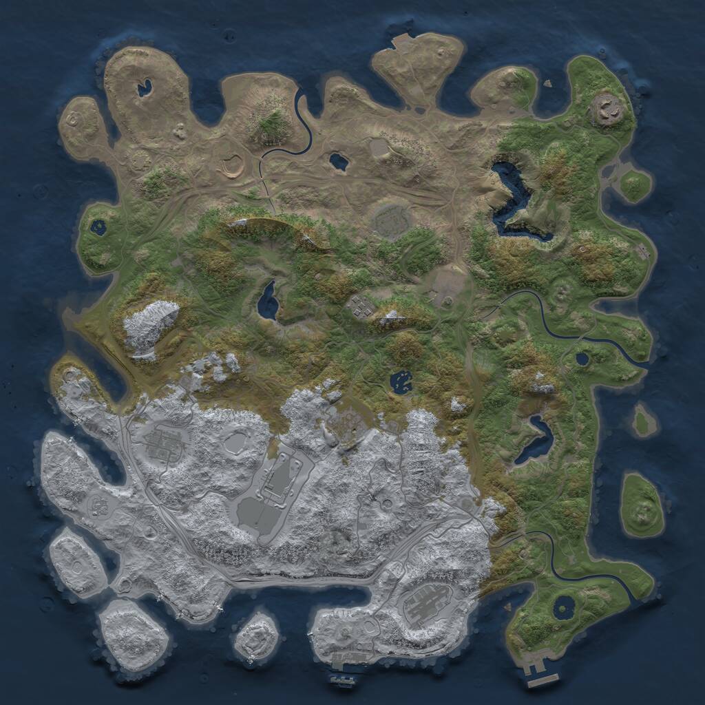 Rust Map: Procedural Map, Size: 4500, Seed: 19599, 16 Monuments