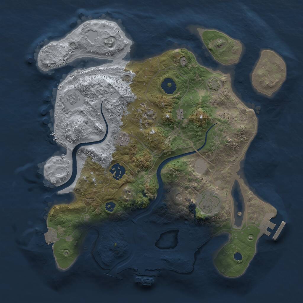 Rust Map: Procedural Map, Size: 3000, Seed: 21411986, 10 Monuments