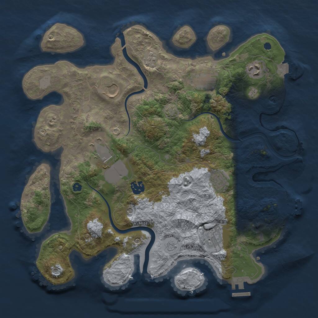 Rust Map: Procedural Map, Size: 3500, Seed: 7890123, 14 Monuments