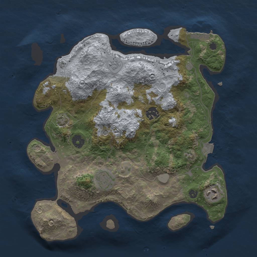 Rust Map: Procedural Map, Size: 3000, Seed: 915764722, 10 Monuments