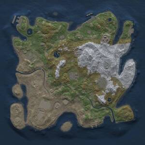 Thumbnail Rust Map: Procedural Map, Size: 3500, Seed: 1838101, 13 Monuments
