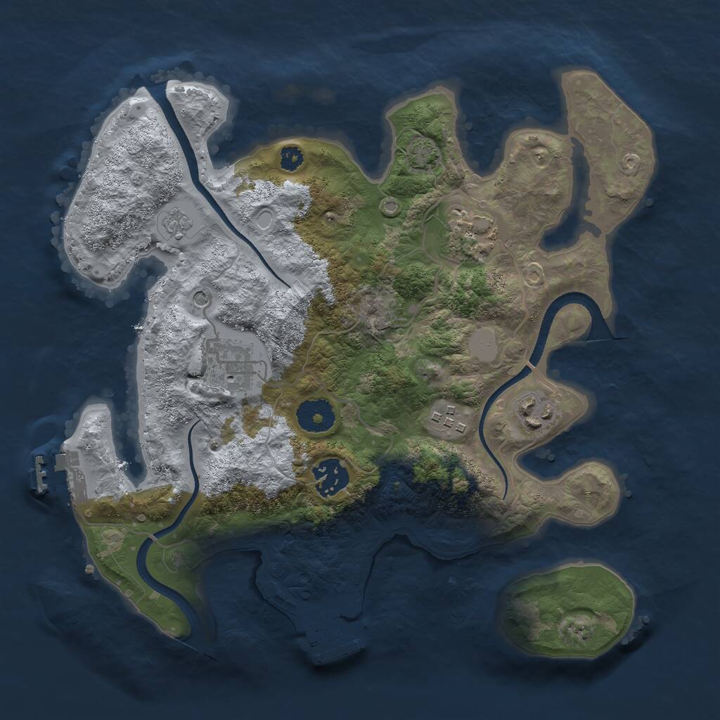 Rust Map: Procedural Map, Size: 3000, Seed: 79381, 11 Monuments