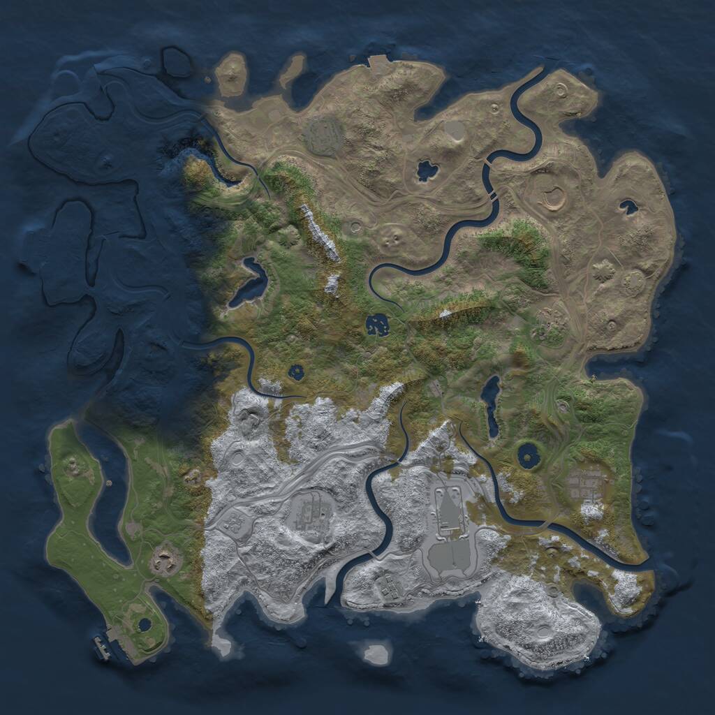 Rust Map: Procedural Map, Size: 4500, Seed: 6142, 15 Monuments