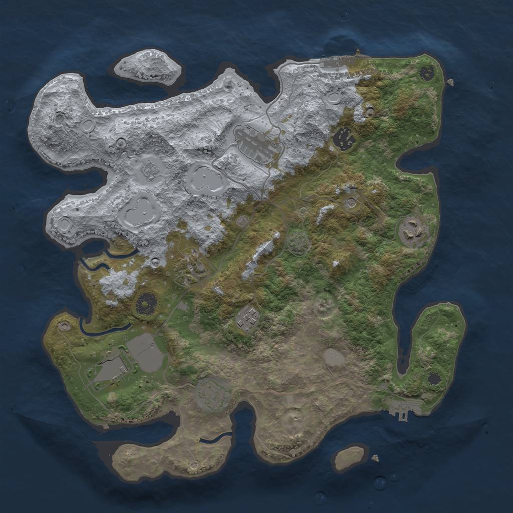 Rust Map: Procedural Map, Size: 3500, Seed: 311983785, 15 Monuments