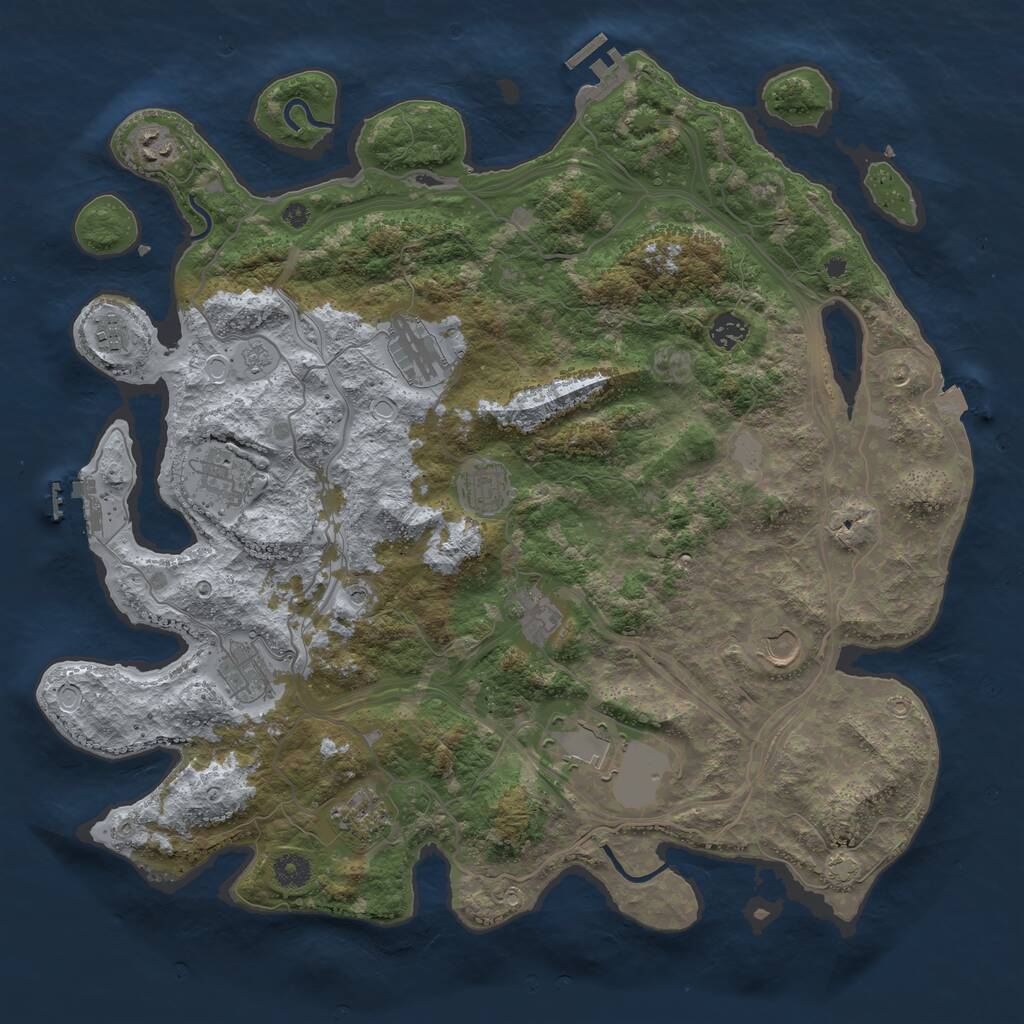 Rust Map: Procedural Map, Size: 4250, Seed: 37126672, 17 Monuments