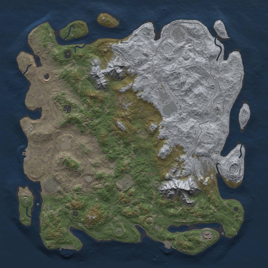 Rust Map: Procedural Map, Size: 5000, Seed: 857025806, 19 Monuments