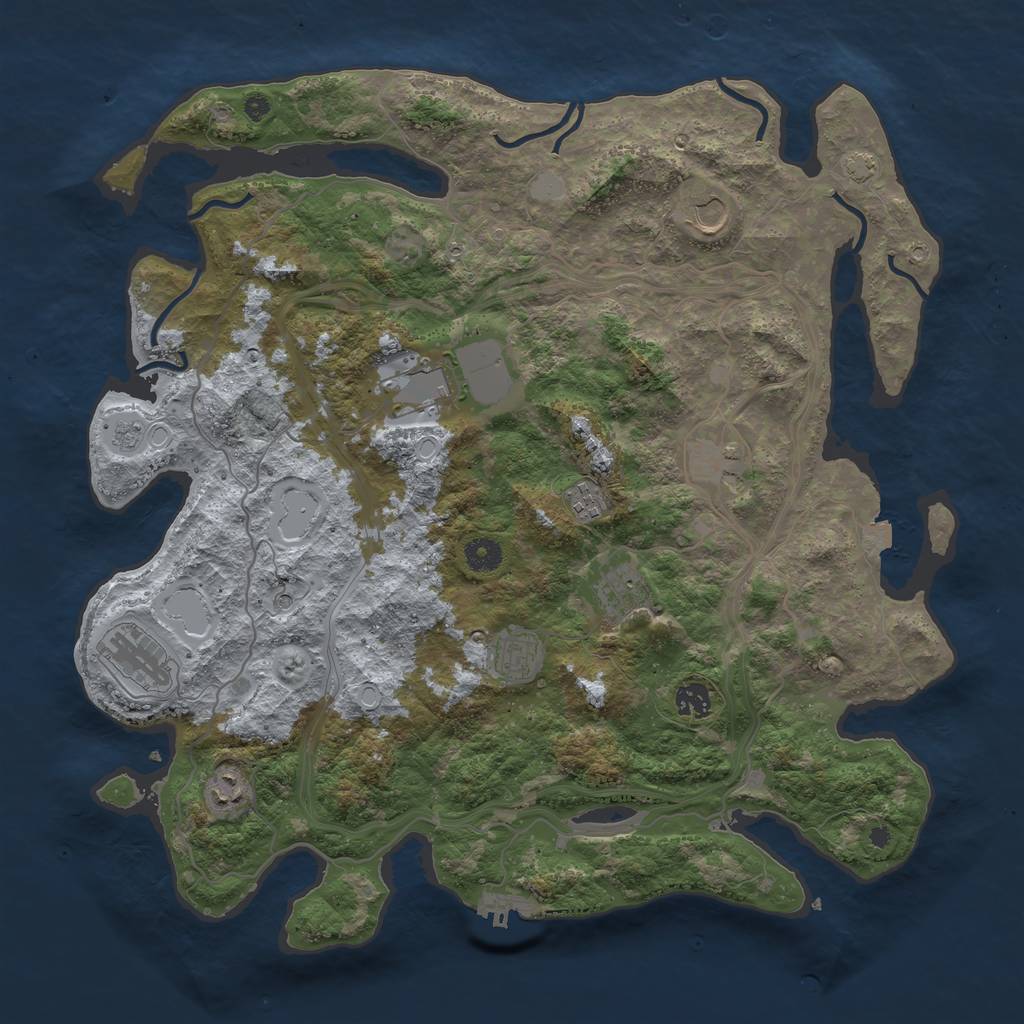 Rust Map: Procedural Map, Size: 4250, Seed: 731489642, 16 Monuments